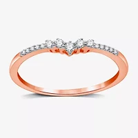 I Said Yes (H-I / I1) 1/10 CT. T.W. Lab Grown White Diamond Sterling Silver or 14K Gold Over Curved Chevron Wedding Band