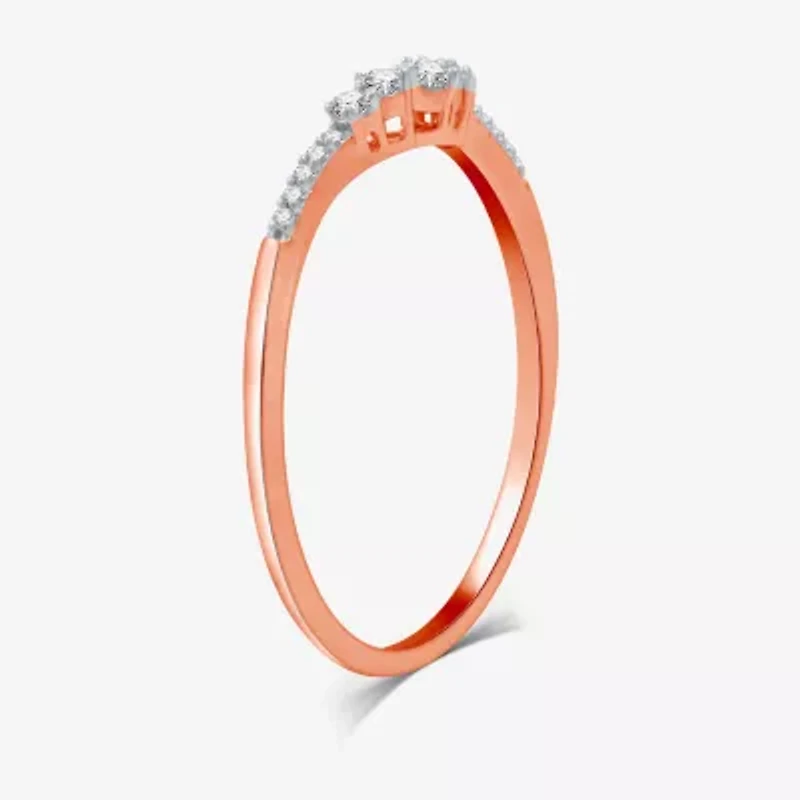 I Said Yes (H-I / I1) 1/10 CT. T.W. Lab Grown White Diamond Sterling Silver or 14K Gold Over Curved Chevron Wedding Band