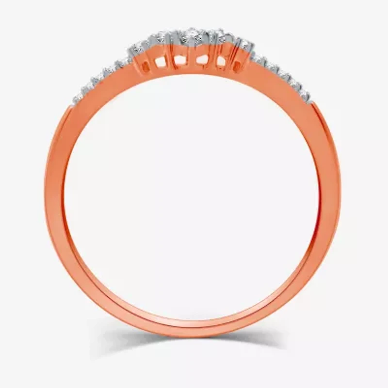 I Said Yes (H-I / I1) 1/10 CT. T.W. Lab Grown White Diamond Sterling Silver or 14K Gold Over Curved Chevron Wedding Band
