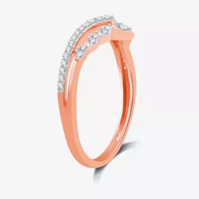 I Said Yes (H-I / I1) 1/5 CT. T.W. Lab Grown White Diamond Sterling Silver or 14K Gold Over Chevron Wedding Band