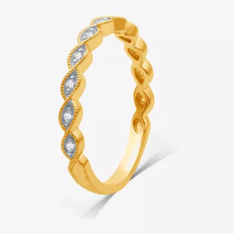 I Said Yes (H-I / I1) 1/10 CT. T.W. Lab Grown White Diamond Sterling Silver or 14K Gold Over Wedding Band