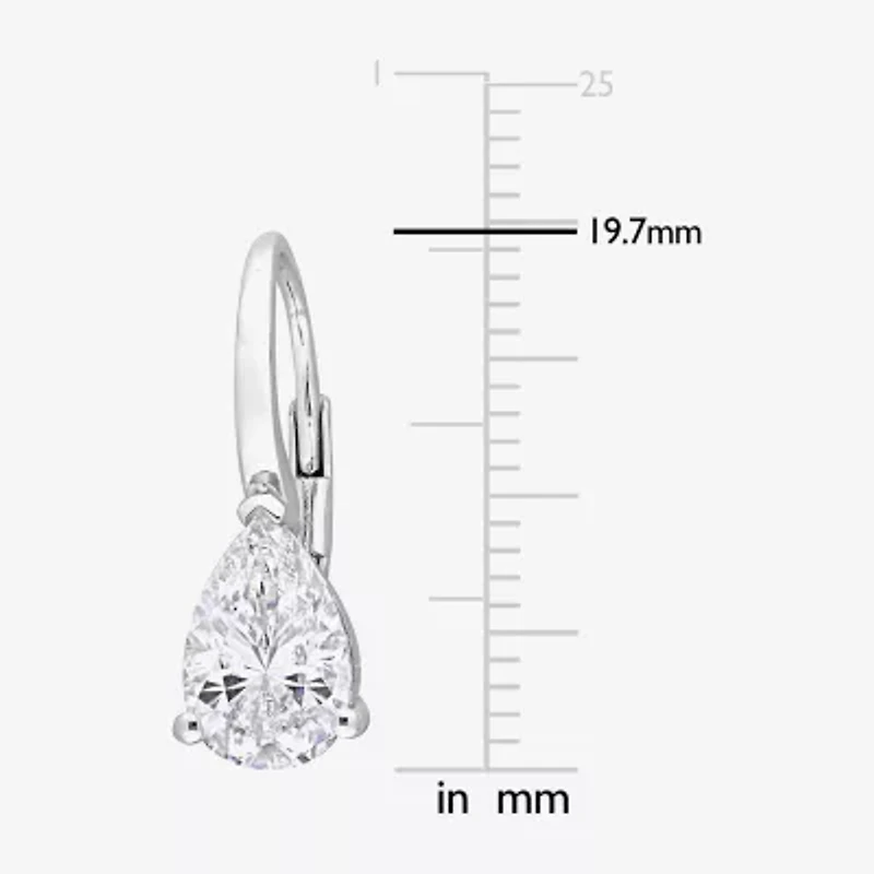 Womens 2 3/4 CT. T.W. Lab Created White Moissanite Sterling Silver Drop Earrings