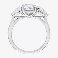 Womens / CT. T.W. Lab Created White Moissanite Sterling Silver 3-Stone Engagement Ring