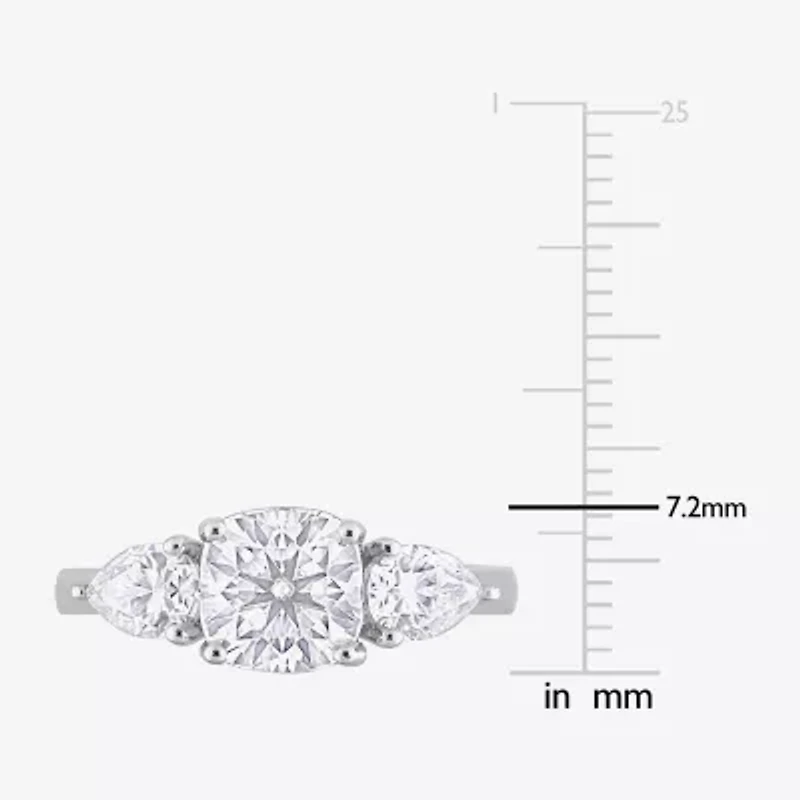 Womens / CT. T.W. Lab Created White Moissanite Sterling Silver 3-Stone Engagement Ring