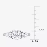 Womens / CT. T.W. Lab Created White Moissanite Sterling Silver 3-Stone Engagement Ring