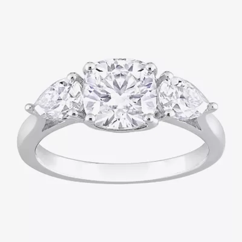 Womens / CT. T.W. Lab Created White Moissanite Sterling Silver 3-Stone Engagement Ring