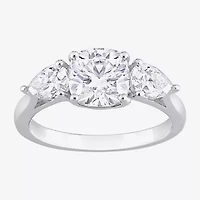 Womens / CT. T.W. Lab Created White Moissanite Sterling Silver 3-Stone Engagement Ring