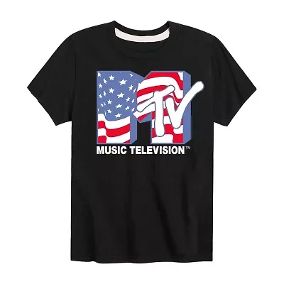 Little & Big Kid Boys Crew Neck Short Sleeve Regular Fit MTV Graphic T-Shirt