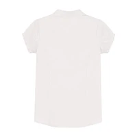 IZOD Little & Big Kid Girls Short Sleeve Regular Fit Stretch Fabric Button-Down Shirt