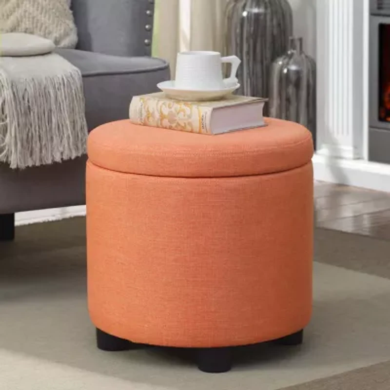 Designs4Comfort Round Storage Ottoman
