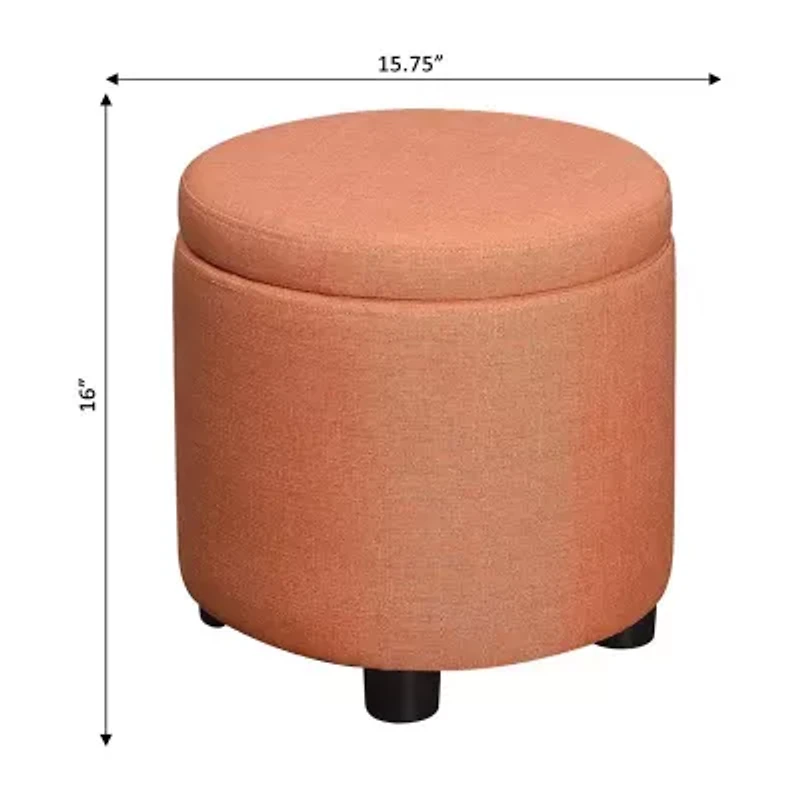 Designs4Comfort Round Storage Ottoman