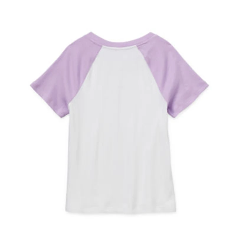 Thereabouts Little & Big Kid Girls Round Neck Short Sleeve Regular Fit Graphic T-Shirt