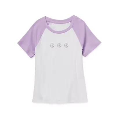 Thereabouts Little & Big Kid Girls Round Neck Short Sleeve Regular Fit Graphic T-Shirt