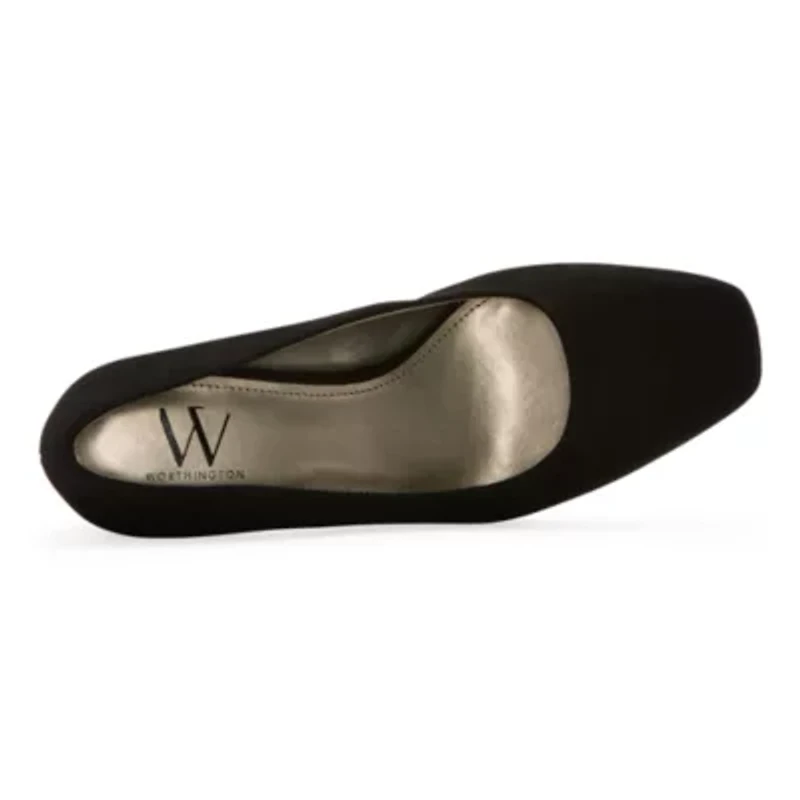 Worthington Mead Womens Square Closed Toe Flared Heel Pumps
