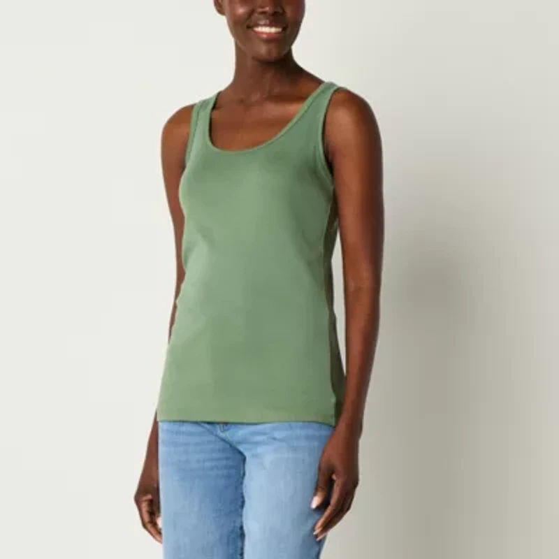 St. John's Bay Womens Crew Neck Tank Top