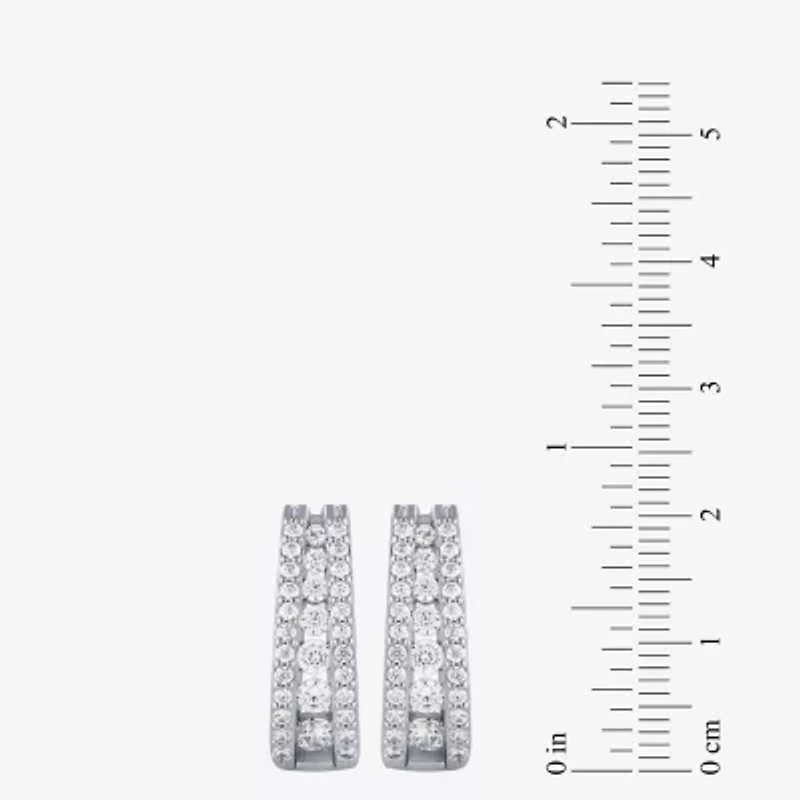 1½ CT. T.W. Certified Diamond 14K White or Yellow Gold Hoop Earrings