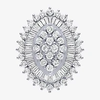 (G / I1) Womens 4 CT. T.W. Lab Grown White Diamond 10K Gold Cluster Cocktail Ring