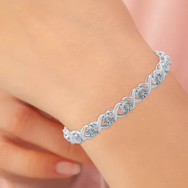 1/10 Ct.T.W. Womens CT. T.W. Natural White Diamond Sterling Silver 7.5 Inch Tennis Bracelet