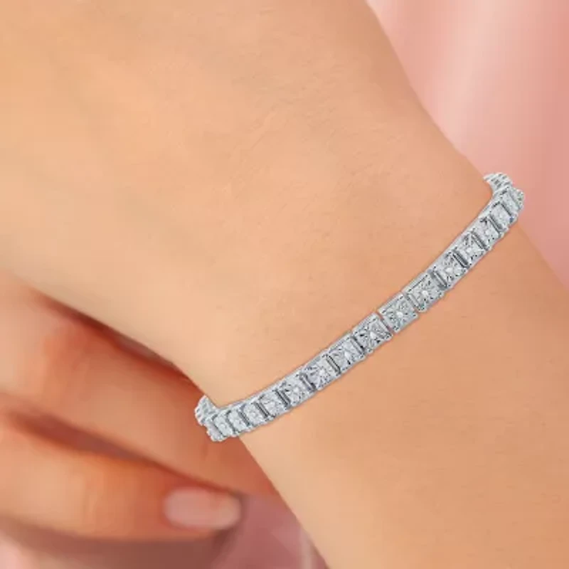 Womens 1/2 CT. T.W. Natural White Diamond Sterling Silver 7.5 Inch Tennis Bracelet