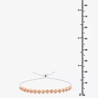 Womens 1/10 CT. T.W. Natural White Diamond Sterling Silver Heart Bolo Bracelet