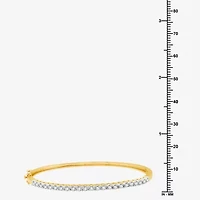(H-I / I1) Womens 1 CT. T.W. Lab Grown White Diamond 14K Gold Over Silver Sterling Silver Bangle Bracelet