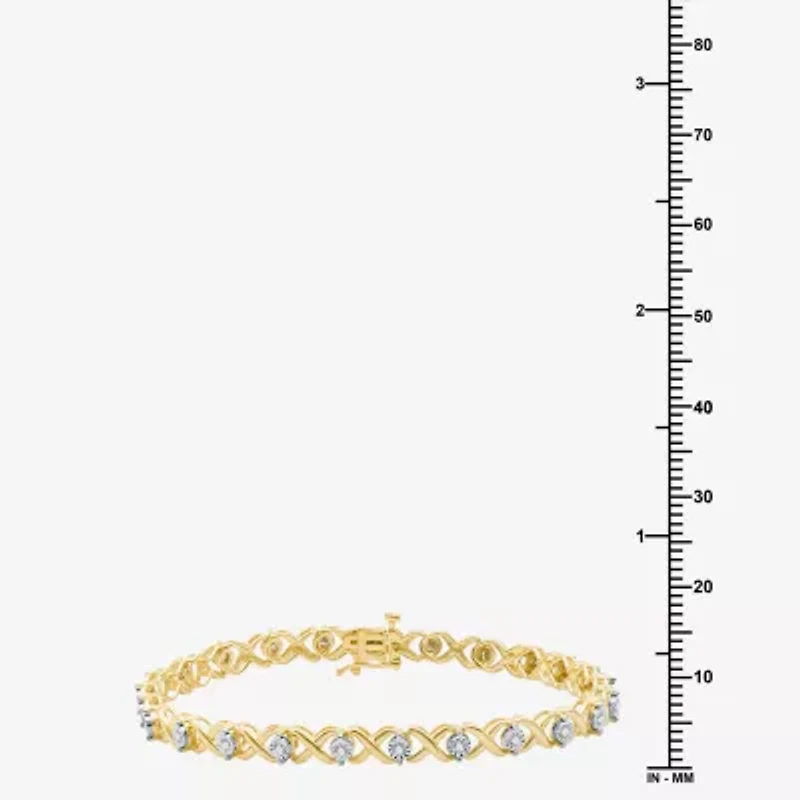 Womens 1/2 CT. T.W. Lab Grown White Diamond 14K Gold Over Silver Sterling Silver 7.5 Inch Tennis Bracelet