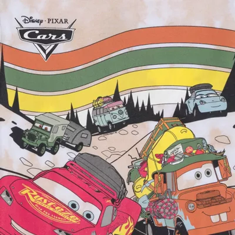 Disney Collection Little & Big Kid Boys Crew Neck Short Sleeve Classic Fit Cars Graphic T-Shirt