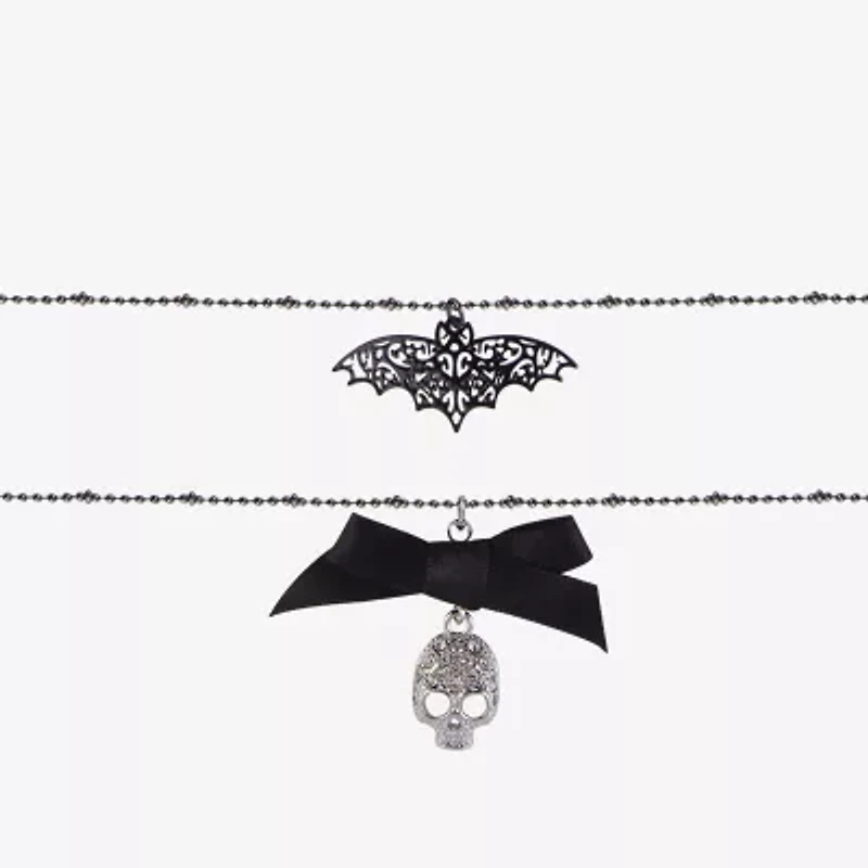 Arizona Halloween Silver Tone Womens Glass 16 Inch Strand Necklace
