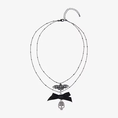 Arizona Halloween Silver Tone Womens Glass 16 Inch Strand Necklace