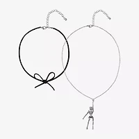 Arizona Halloween Silver Tone Womens Bow 2-pc. Necklace Set