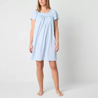 Adonna Womens Round Neck Short Sleeve Nightgown