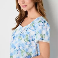 Adonna Womens Short Sleeve Scoop Neck Nightgown