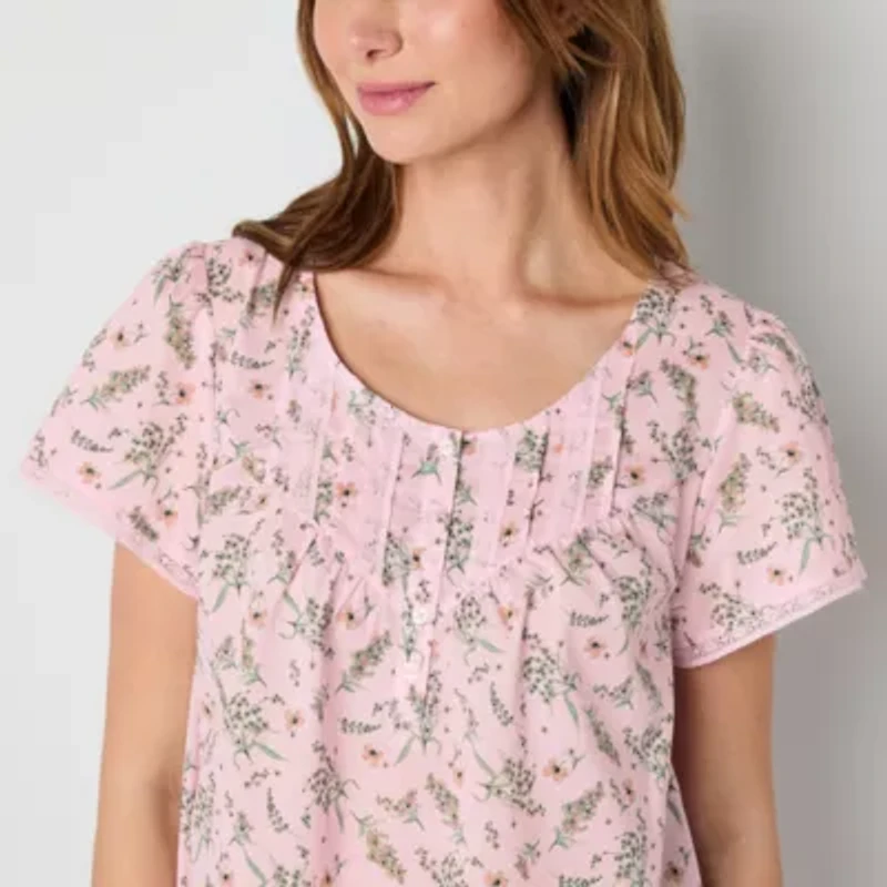 Adonna Womens Scoop Neck Short Sleeve Nightgown