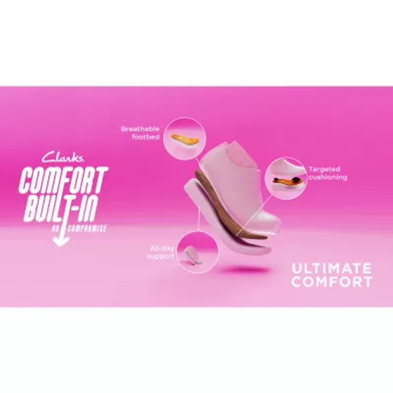 Clarks Emily Ruby Womens Round Closed Toe Block Heel Pumps