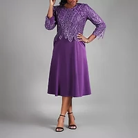 Giovanna Collection Womens 3/4 Sleeve A-Line Dress