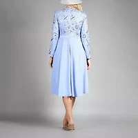 Giovanna Collection Womens Long Sleeve Floral A-Line Dress