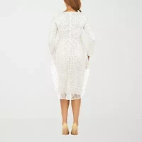 Giovanna Signature Womens Long Sleeve Diamond Sheath Dress