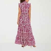 London Style Womens Sleeveless Floral Maxi Dress