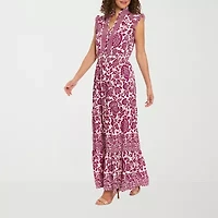 London Style Womens Sleeveless Floral Maxi Dress