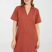 London Times Womens Short Sleeve Maxi Dress
