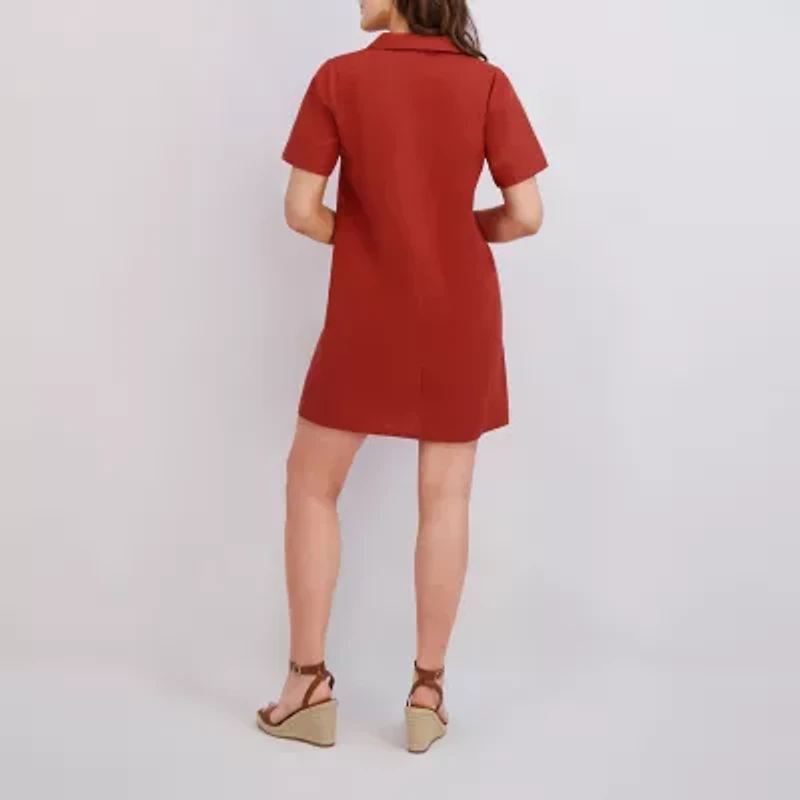 Clover And Sloane Womens Short Sleeve Shift Dress