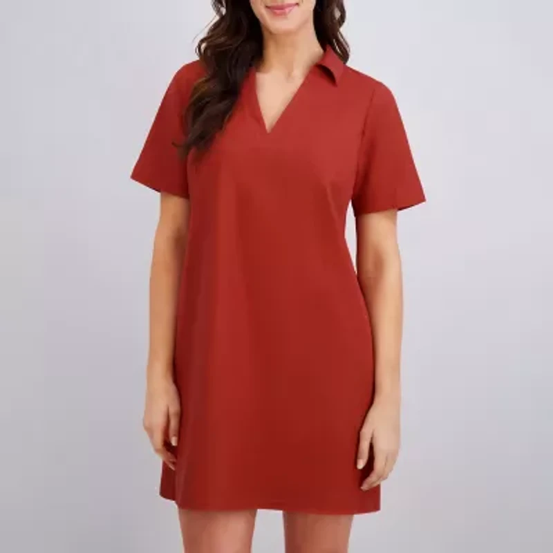 Clover And Sloane Womens Short Sleeve Shift Dress