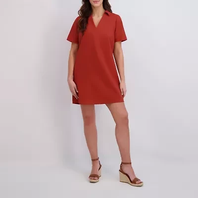 Clover And Sloane Womens Short Sleeve Shift Dress