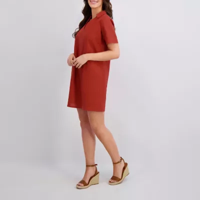 Clover And Sloane Womens Short Sleeve Shift Dress
