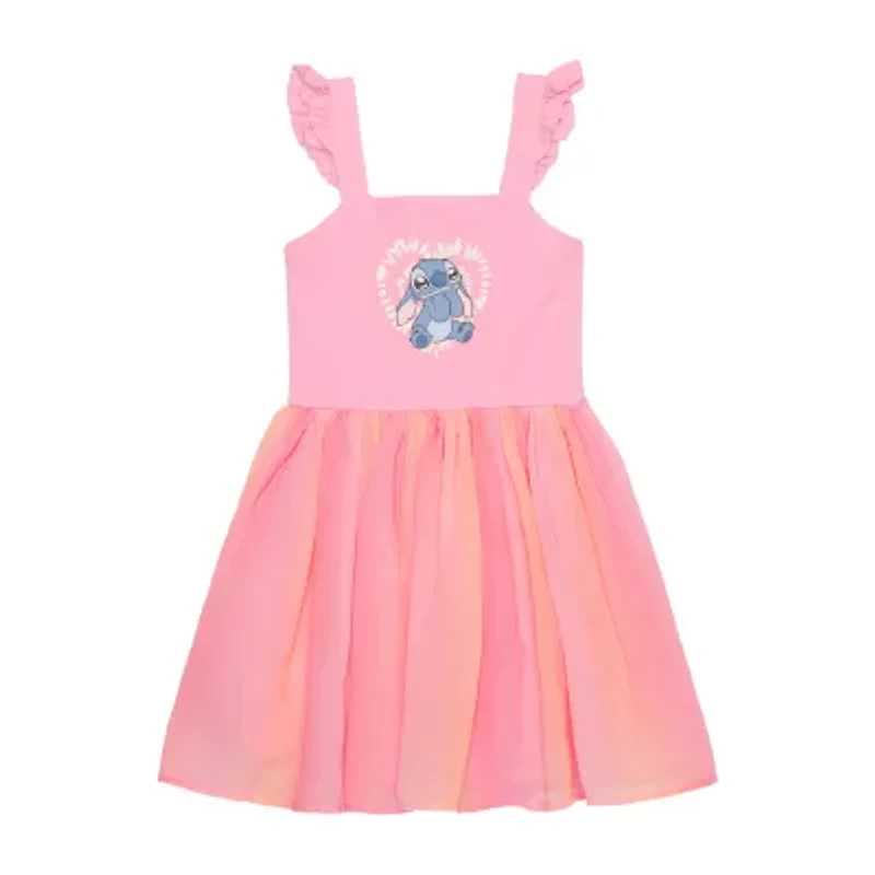 Disney Collection Little & Big Kid Girls Sleeveless Lilo Stitch Tutu Dress