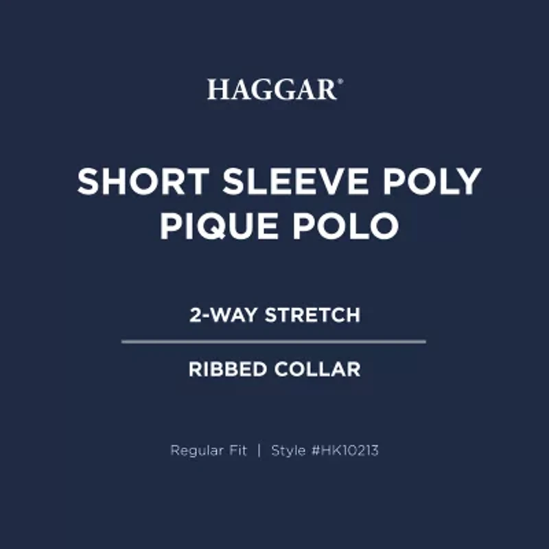 Haggar Pique Mens Regular Fit Short Sleeve Polo Shirt