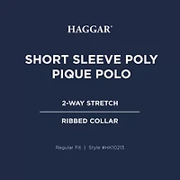 Haggar Pique Mens Regular Fit Short Sleeve Polo Shirt