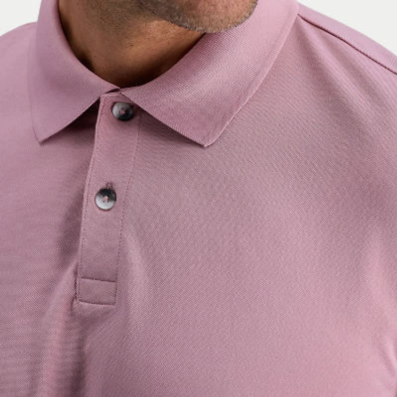 Haggar Pique Mens Regular Fit Short Sleeve Polo Shirt