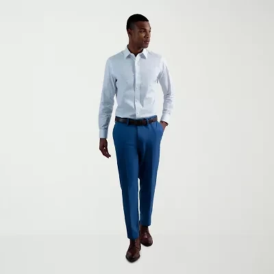 Haggar Cool Right Performance Flex Mens Comfort Waistband Slim Fit Flat Front Pant