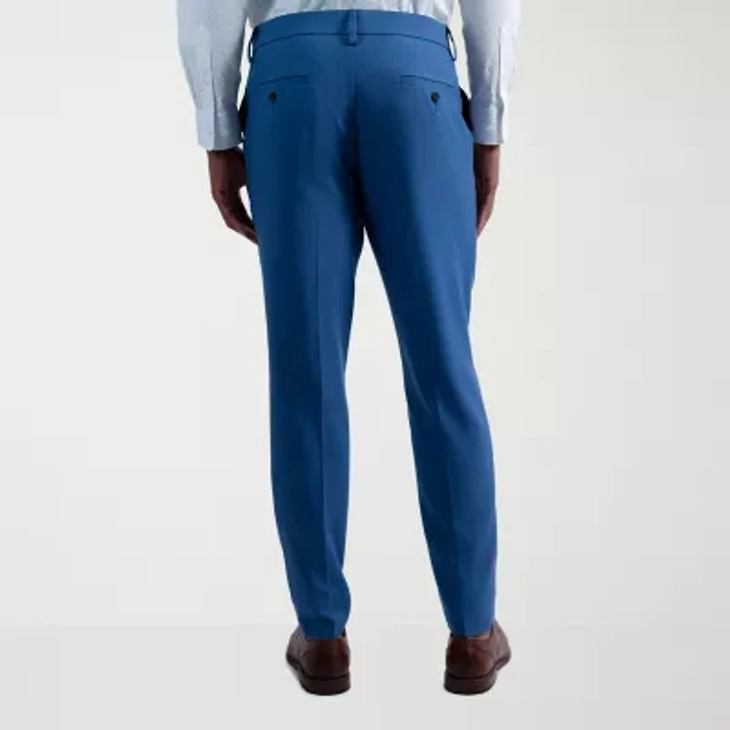 Haggar Cool Right Performance Flex Mens Comfort Waistband Slim Fit Flat Front Pant